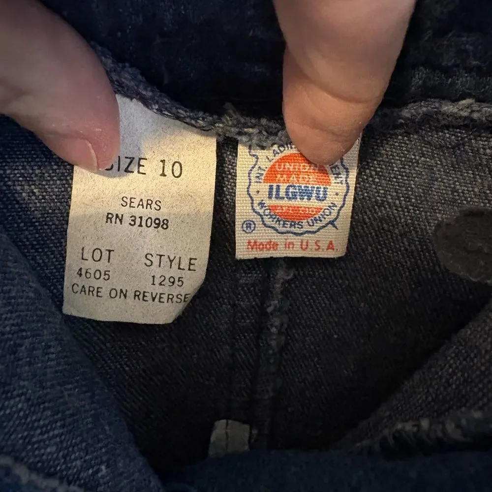 Vintage 70s Denim Button Front Skirt | High Waisted Midi Jean Skirt | Misses Spo